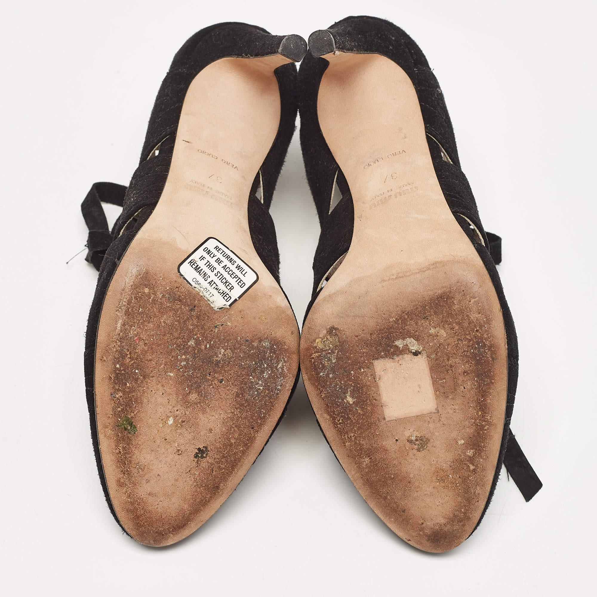 Miu Miu Black Suede Cut Out Pumps Size 37 For Sale 2