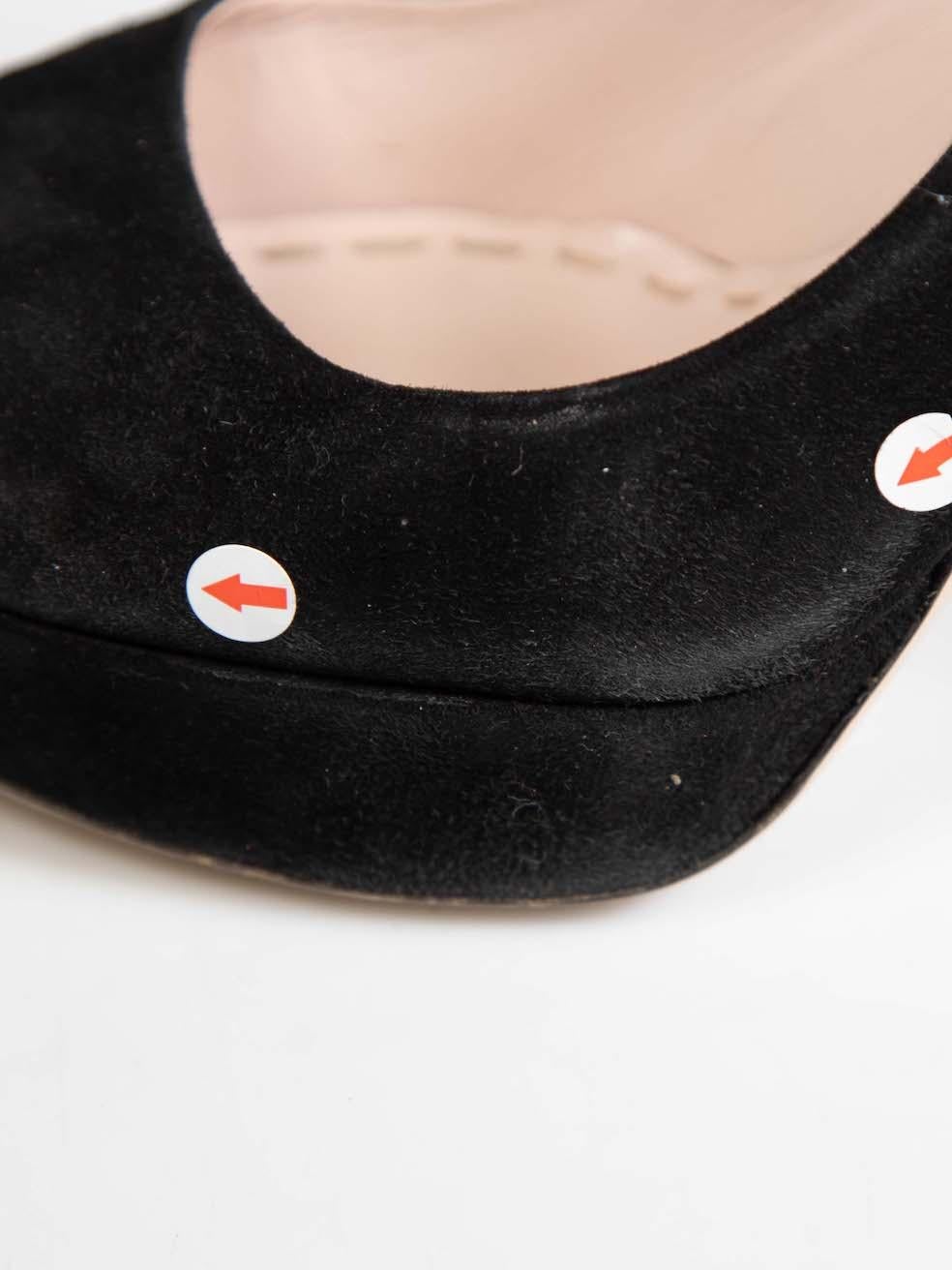 Miu Miu Black Suede Platform Pumps Size IT 38.5 en vente 5