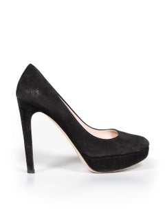 Miu Miu Black Suede Platform Pumps Size IT 38.5