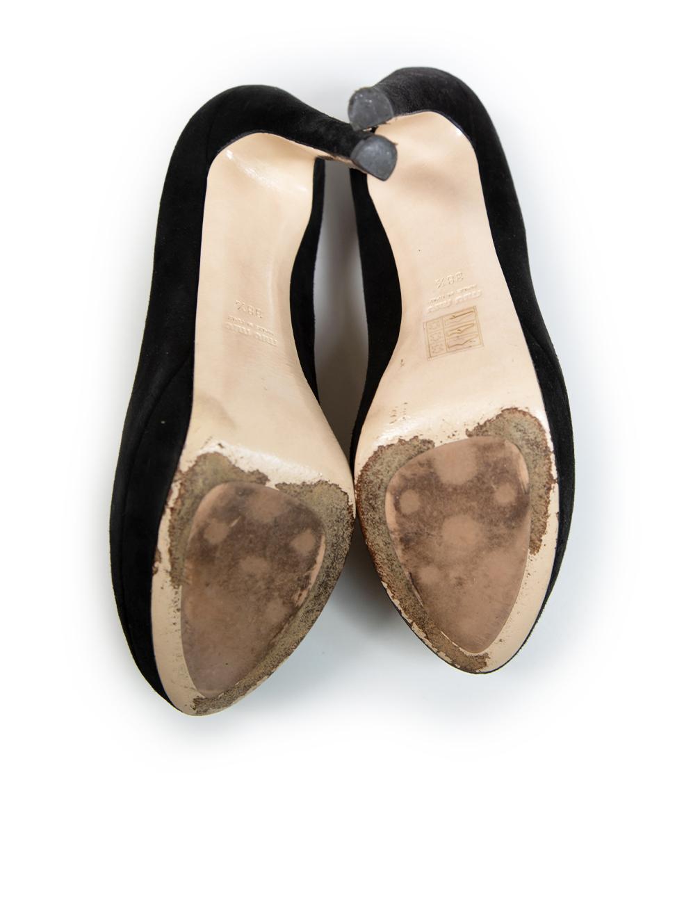Miu Miu Escarpins à Plateforme en Daim Noir Taille IT 38.5 Pour femmes en vente