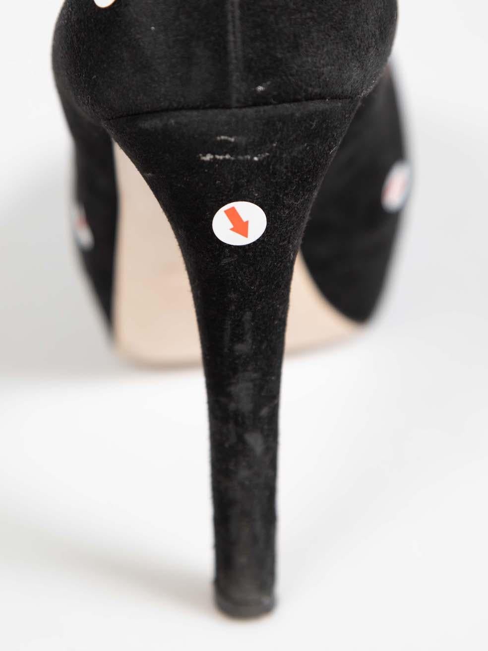 Miu Miu Escarpins à Plateforme en Daim Noir Taille IT 38.5 en vente 1