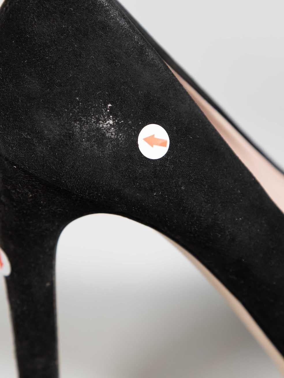 Miu Miu Escarpins à Plateforme en Daim Noir Taille IT 38.5 en vente 3