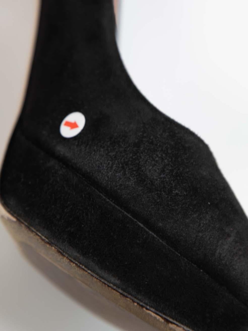Miu Miu Escarpins à Plateforme en Daim Noir Taille IT 38.5 en vente 4