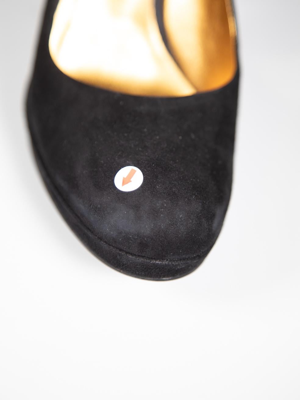 Miu Miu Black Suede Round Toe Pumps Size IT 38 2