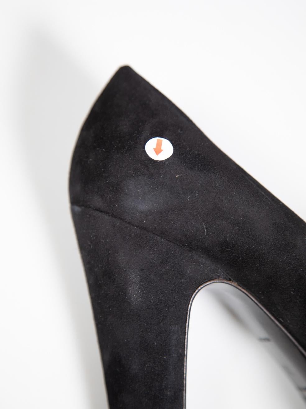 Miu Miu Black Suede Round Toe Pumps Size IT 38 4