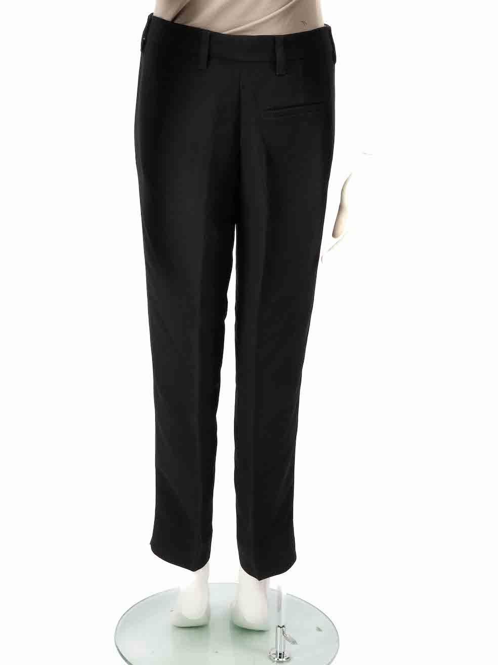 Miu Miu Black Tapered Leg Mid Rise Trousers Size S In Good Condition For Sale In London, GB