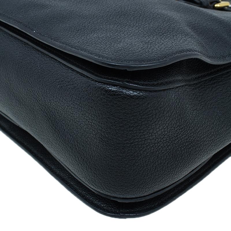 Miu Miu Black Textured Leather Large Madras Tote Bag 7