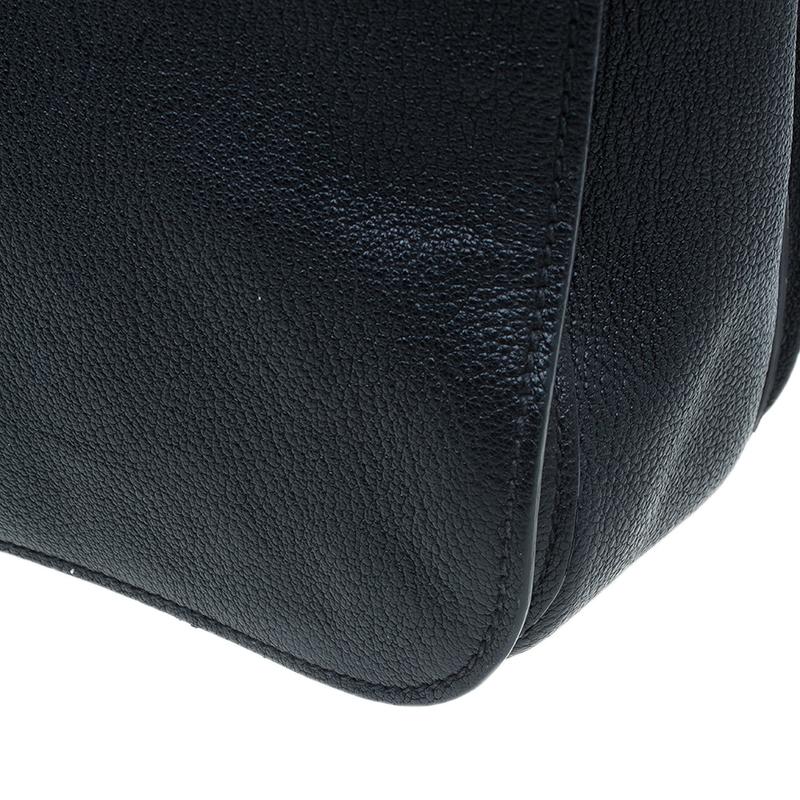 Miu Miu Black Textured Leather Large Madras Tote Bag 4