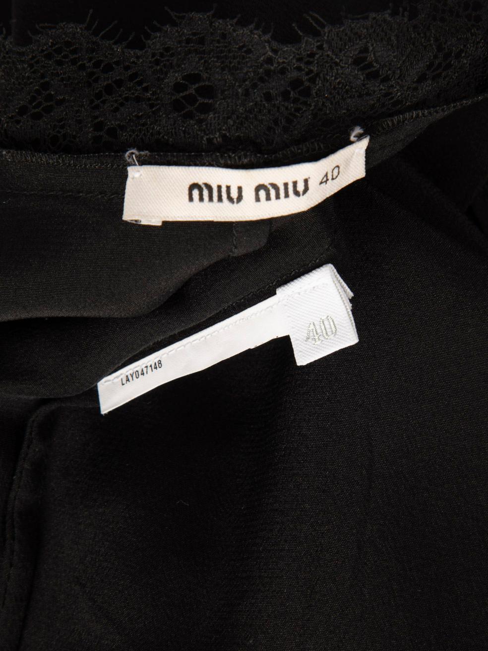 Miu Miu Black V-Neck Dress Size S For Sale 2