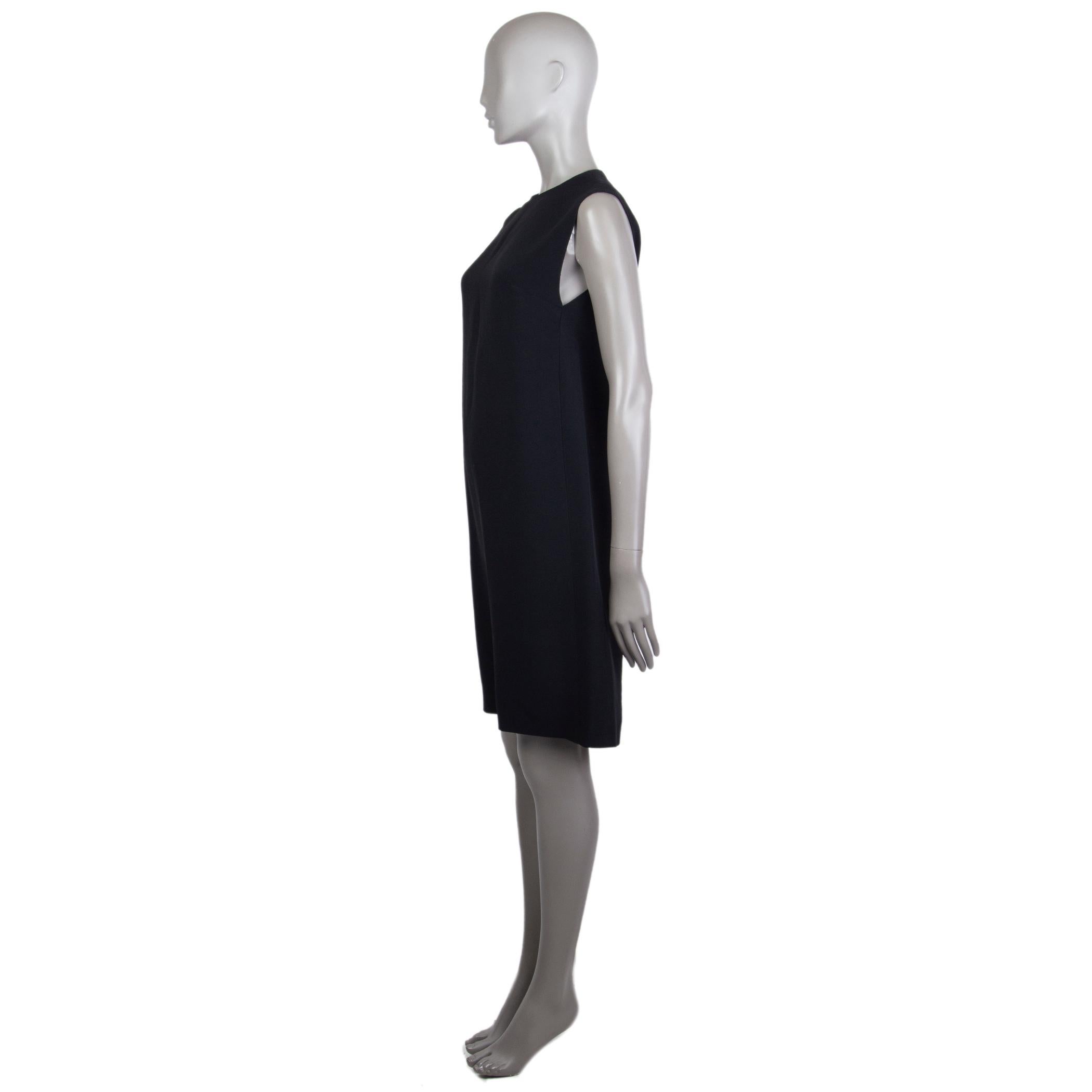 Black MIU MIU black viscose SLEEVELESS SHIFT Dress 40 S For Sale