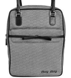 Miu Miu Black & White Abstract Pattern Bowling Bag