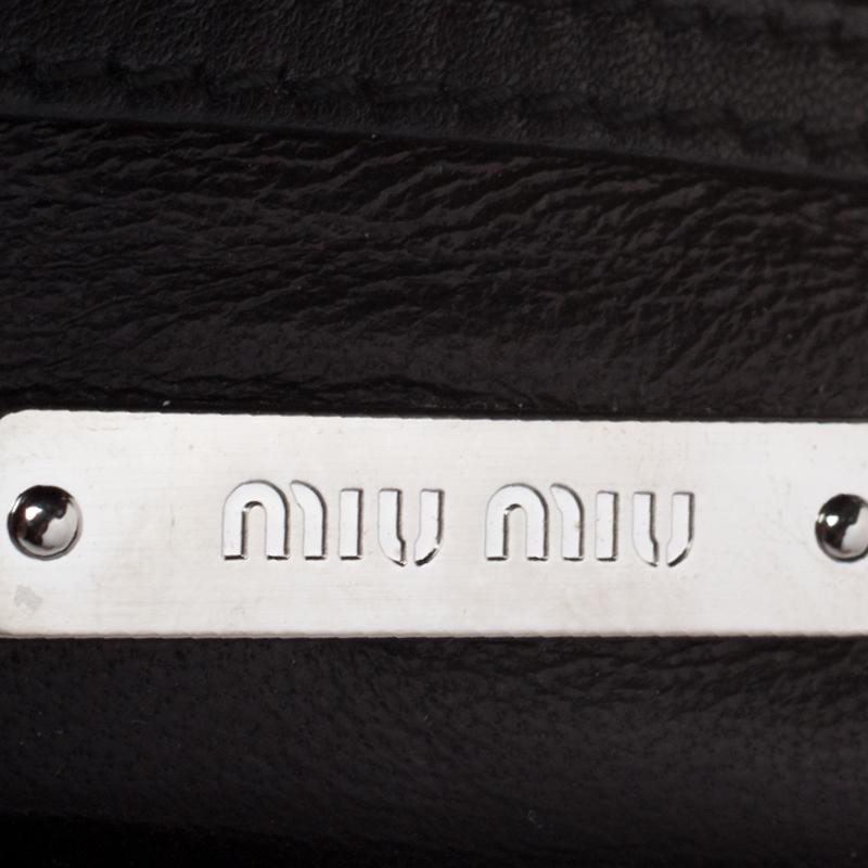 Miu Miu Black/White Matelasse Leather Small Club Shoulder Bag 2
