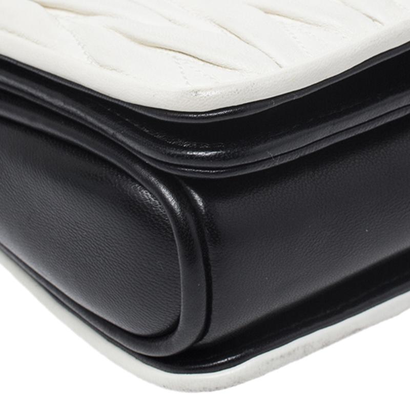 Miu Miu Black/White Matelasse Leather Small Club Shoulder Bag 1