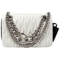 Miu Miu Black/White Matelasse Leather Small Club Shoulder Bag