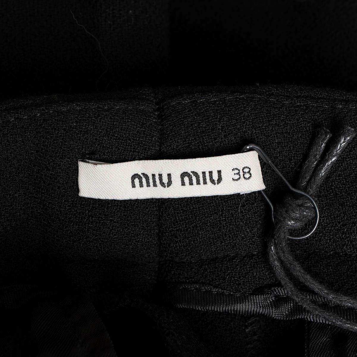 MIU MIU black wool 2010 ANKLE TIE Pants 38 XS 1