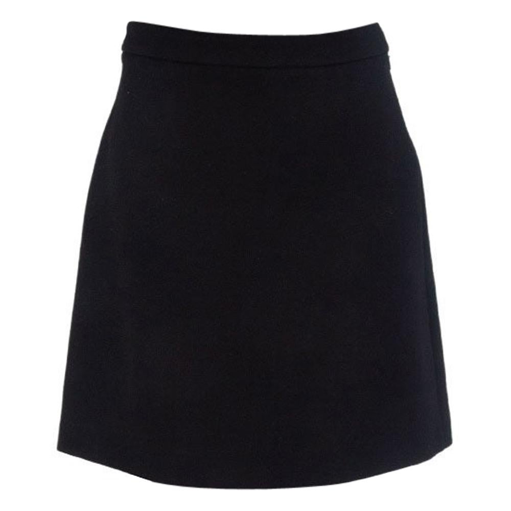 MIU MIU black wool A-Line Above Knee Skirt 40 S