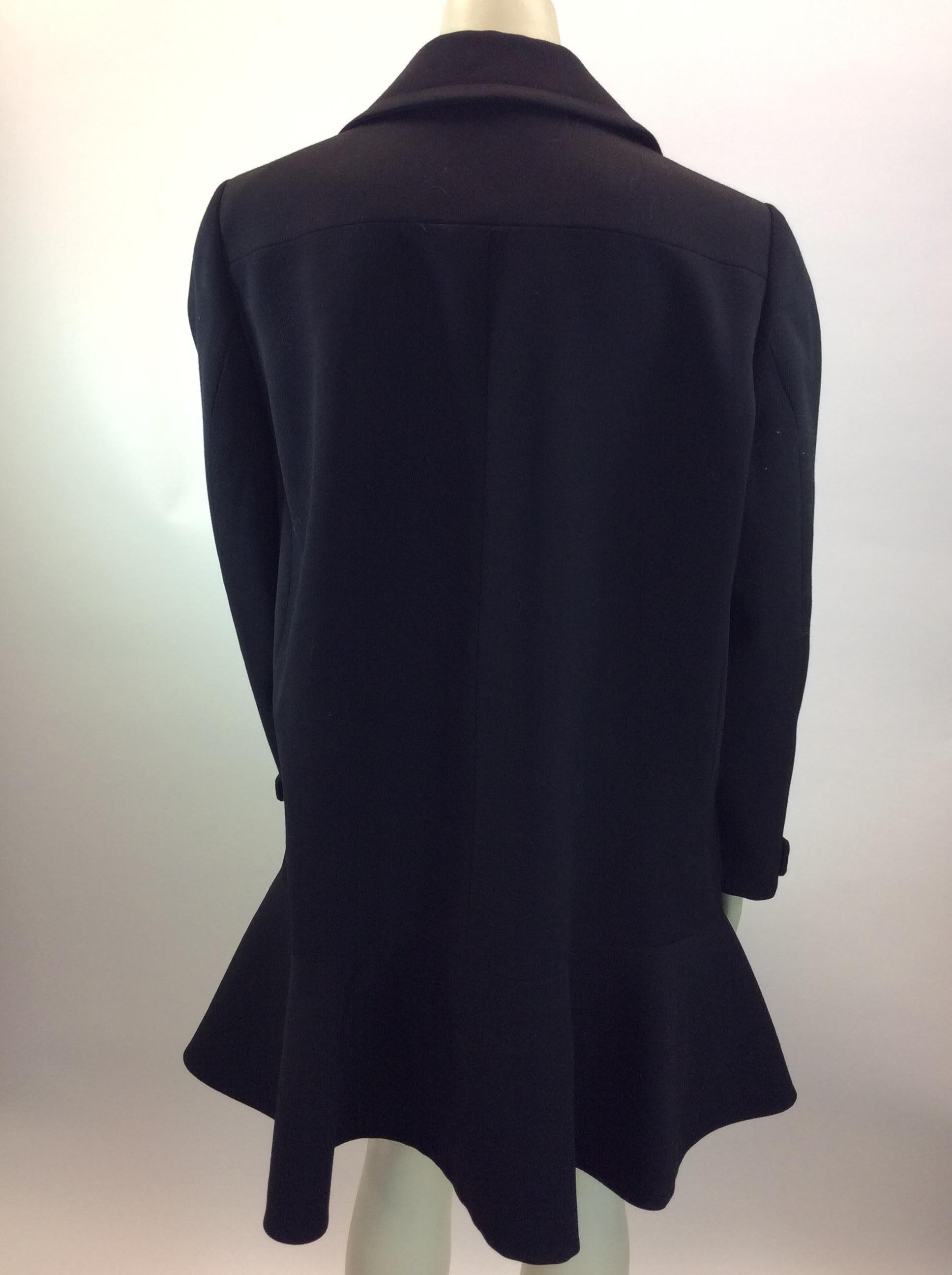 Miu Miu Black Wool Coat In Good Condition For Sale In Narberth, PA