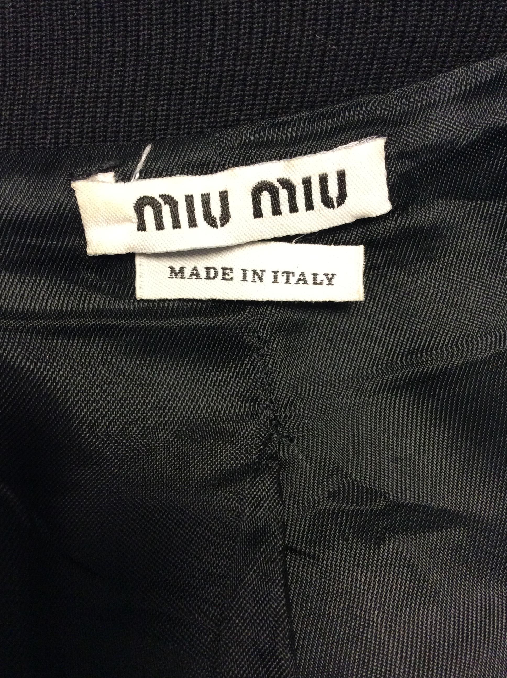 Miu Miu Black Wool Coat For Sale 3