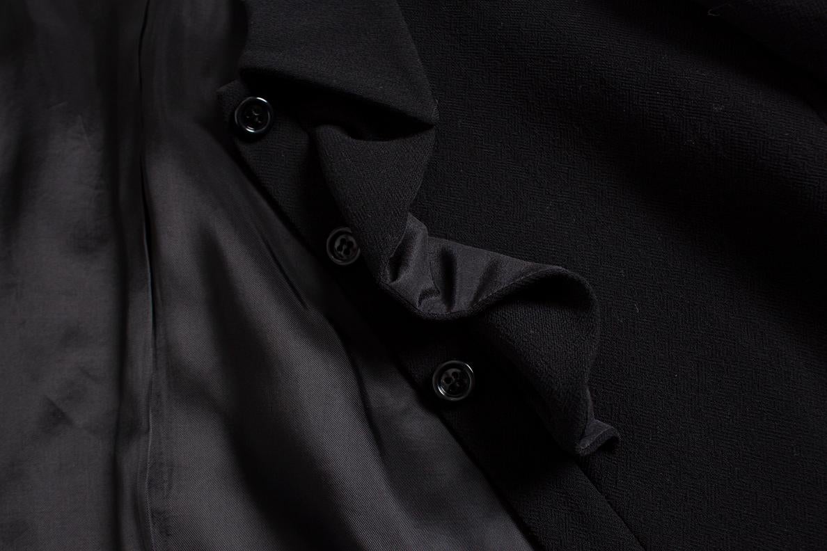 Miu Miu, Black wool coat with ruffles For Sale 1