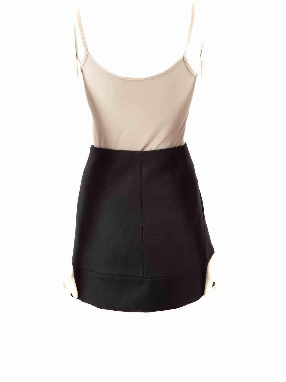 Miu Miu Black Wool Micro Mini Skirt Size L In Good Condition For Sale In London, GB