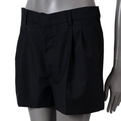 MIU MIU noir laine et mohair 2017 PLEATED MINI Short Pants 42 M