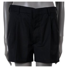MIU MIU black wool & mohair 2017 PLEATED MINI Shorts Pants 42 M