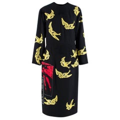 Miu Miu Black & Yellow Sequin Bird Embroidered Dress - Us size 10