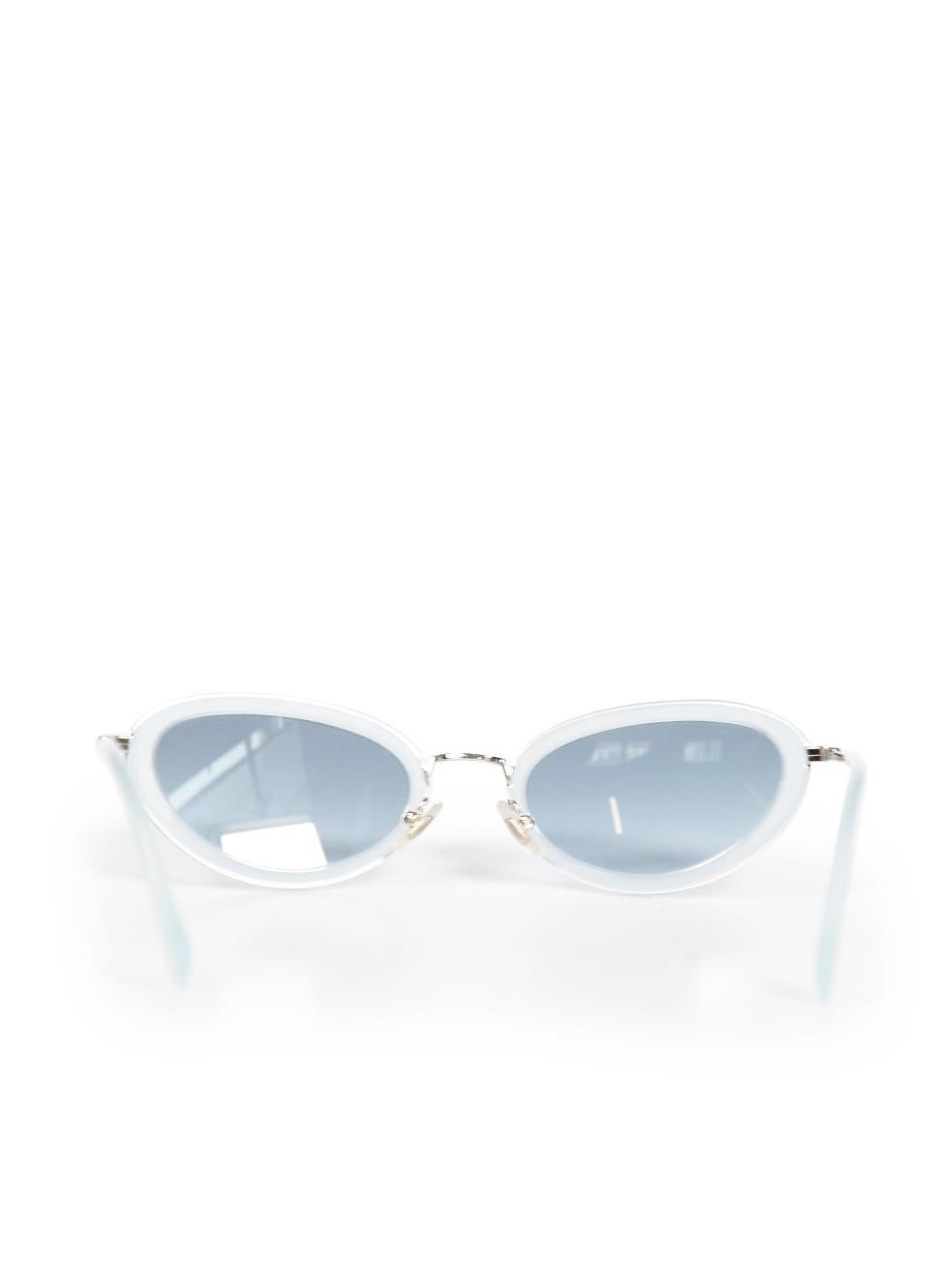 Gray Miu Miu Blue Cat Eye Frame Sunglasses