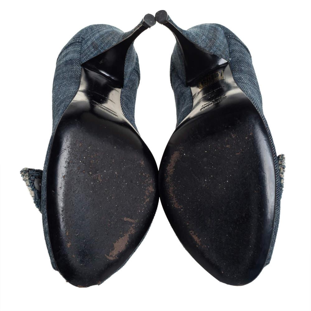 Miu Miu Blue Denim Peep-toe Pumps Size 41 1