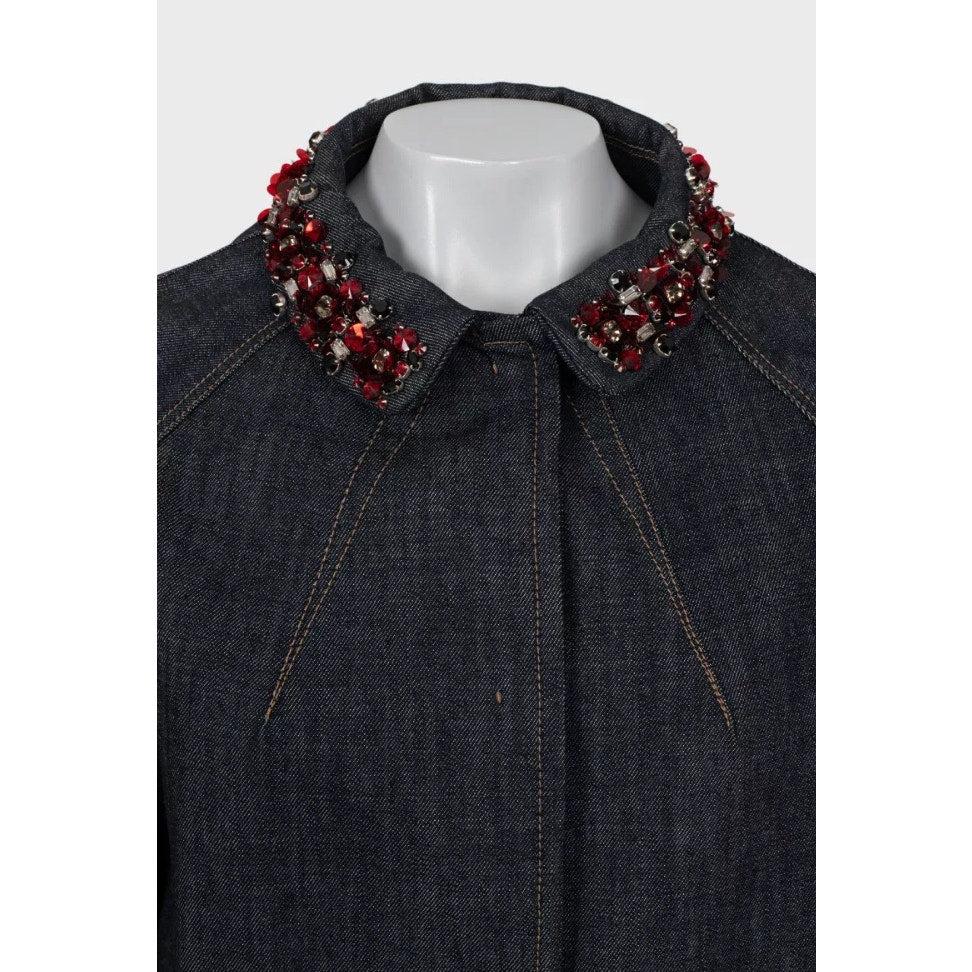 Miu Miu Abrigo vaquero azul adornado con pedrería S.42/M en Excelente estado para la venta en Krakow, PL