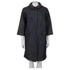 Miu Miu Blue Denim Rhinestone Embellished Coat Sz.42/M