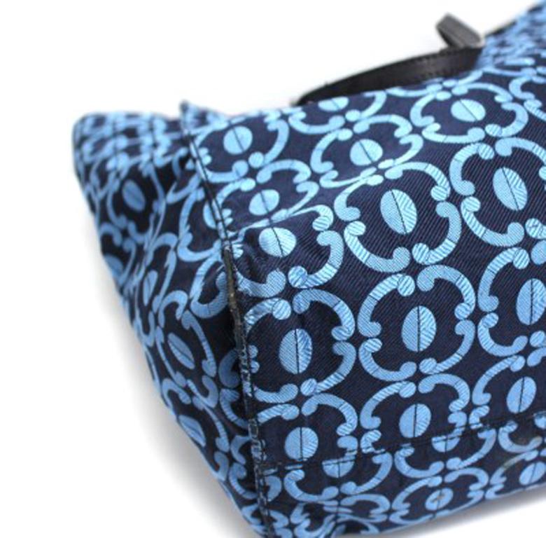 Miu Miu Blue Fabric  Shopper Bag  In Excellent Condition In Torre Del Greco, IT