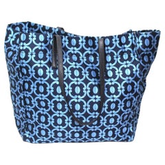 Miu Miu Blue Fabric  Shopper Bag
