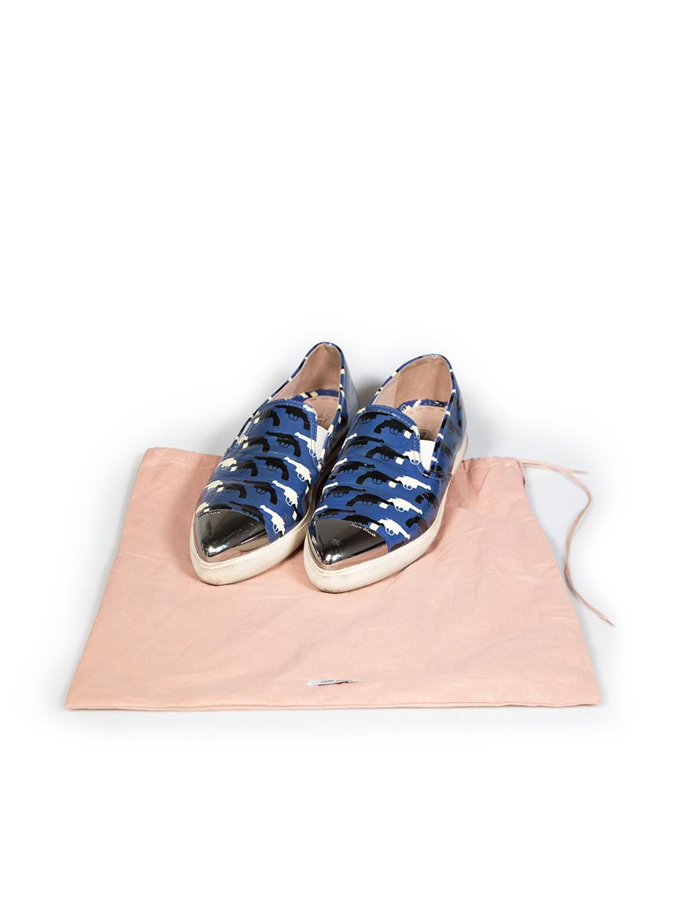 De las mujeres Miu Miu Zapatillas Slip On Estampado Pistola Azul Talla IT 38 en venta