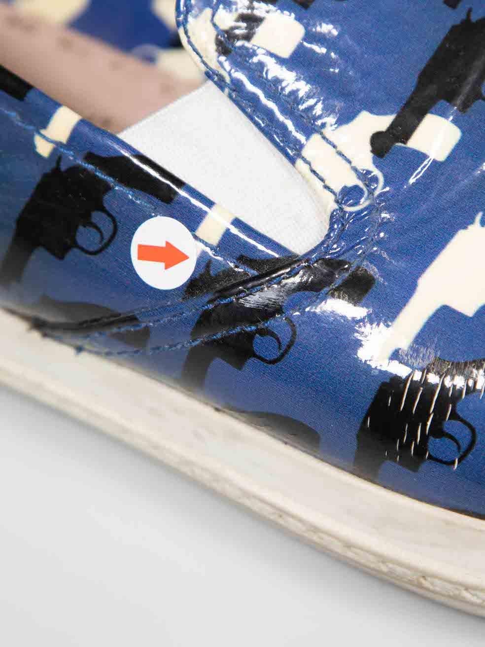Miu Miu Blue Gun Print Slip On Flats Size IT 38 For Sale 3
