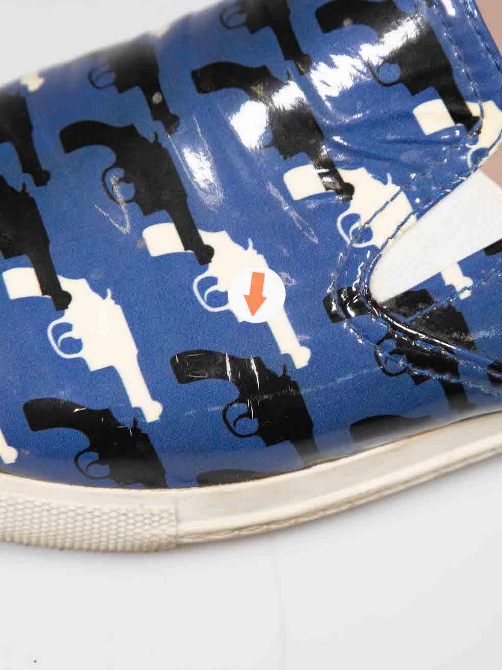 Miu Miu Blue Gun Print Slip On Flats Size IT 38 For Sale 4