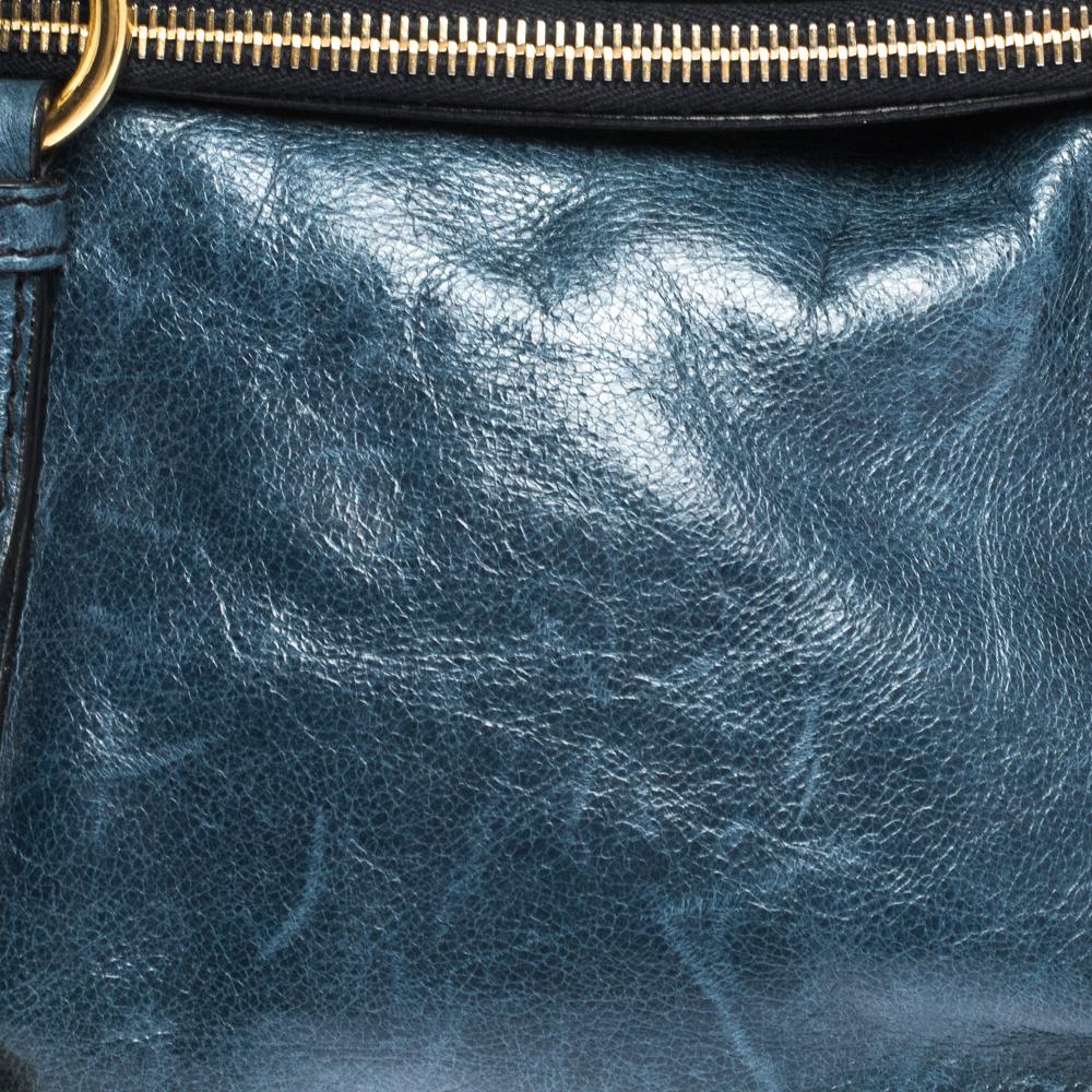 Miu Miu - Sac à dos en cuir bleu avec nœud 5