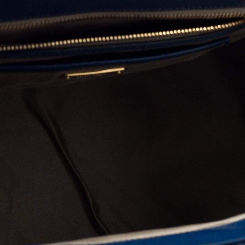 Miu Miu Blue Leather Madras Bowler Bag 3
