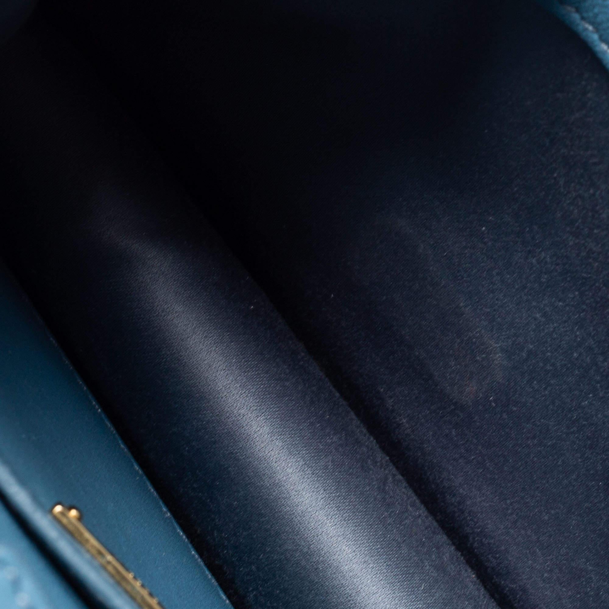 Miu Miu Blue Leather Matelasse Crystal Shoulder Bag 3