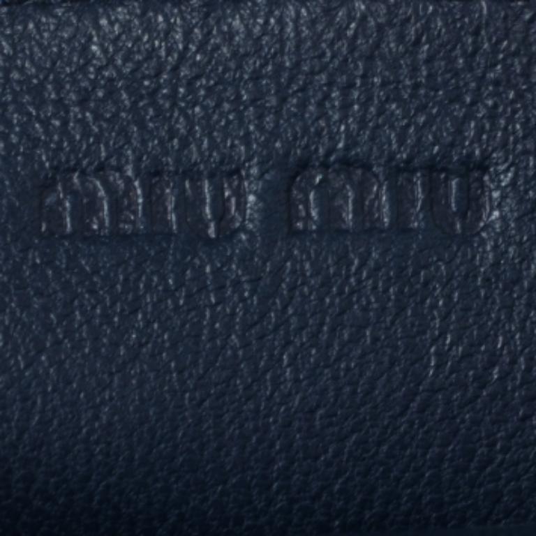 Miu Miu Blue Leather Phone Case In Good Condition In Dubai, Al Qouz 2