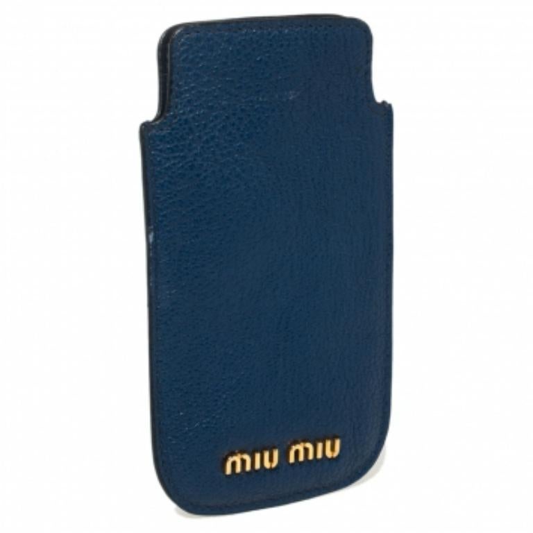 Miu Miu Blue Leather Phone Case 5
