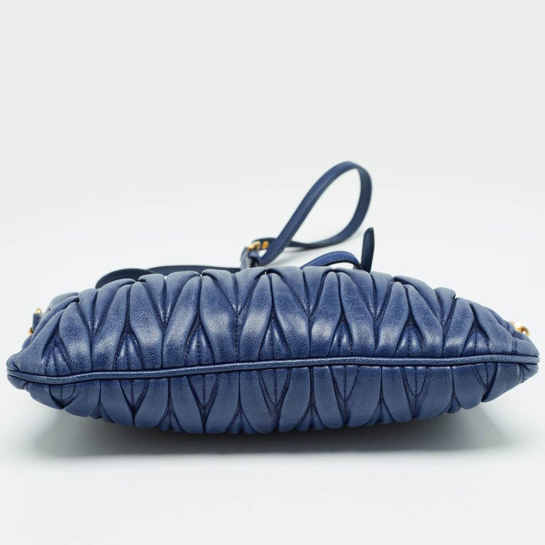 Miu Miu Blue MatelassÃ Leather Frame Clutch Bag at 1stDibs