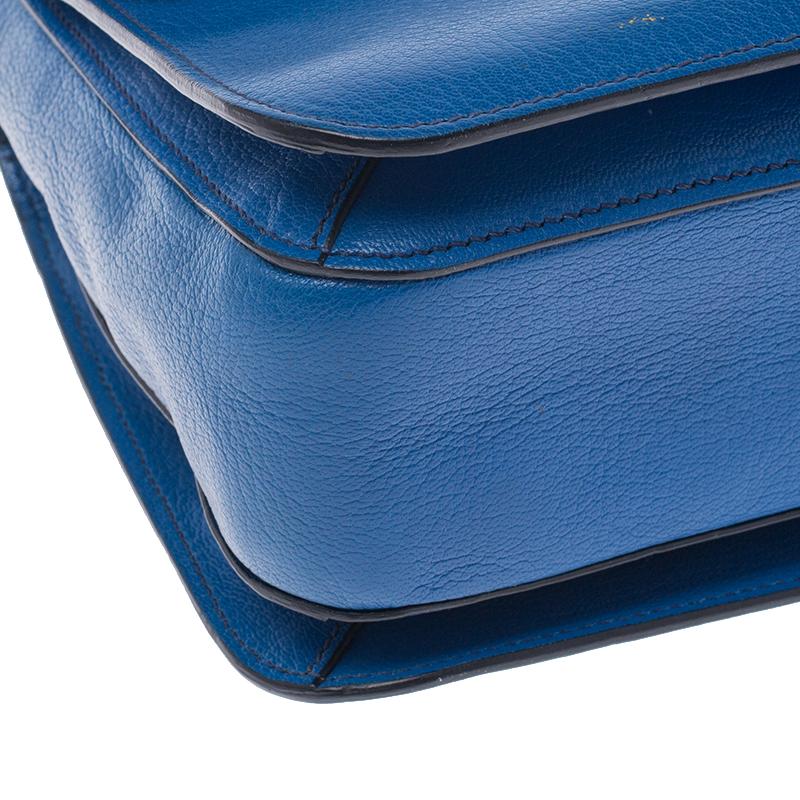 Miu Miu Blue/Navy Blue Leather Madras Shoulder Bag 3