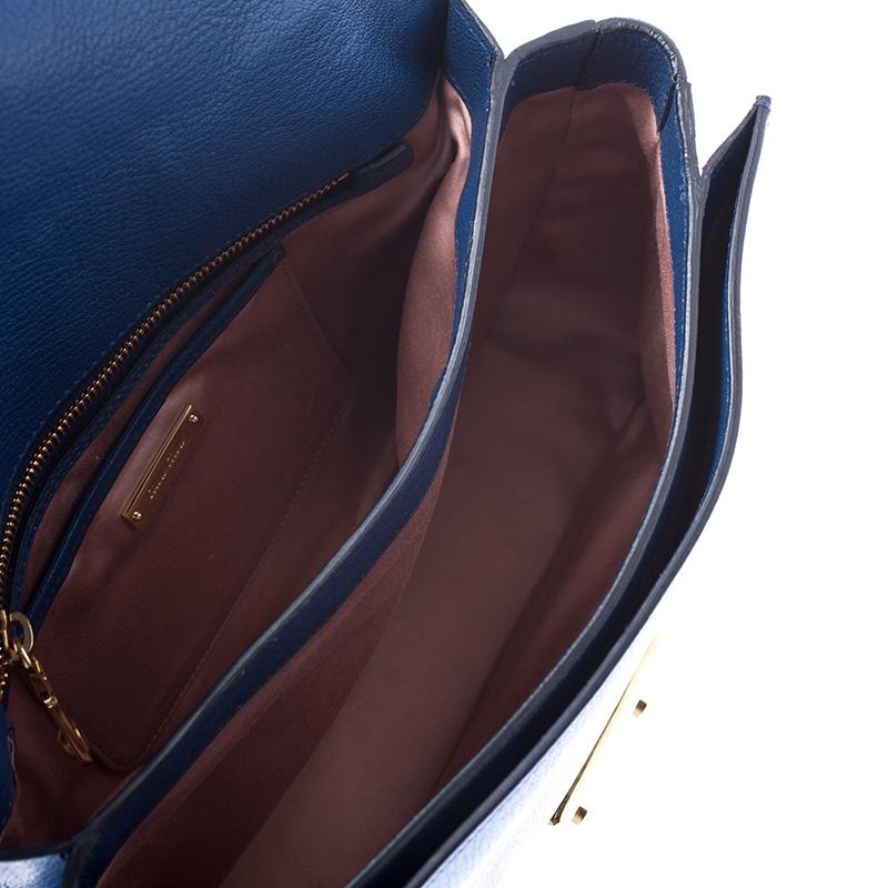 Women's Miu Miu Blue/Navy Blue Leather Madras Shoulder Bag