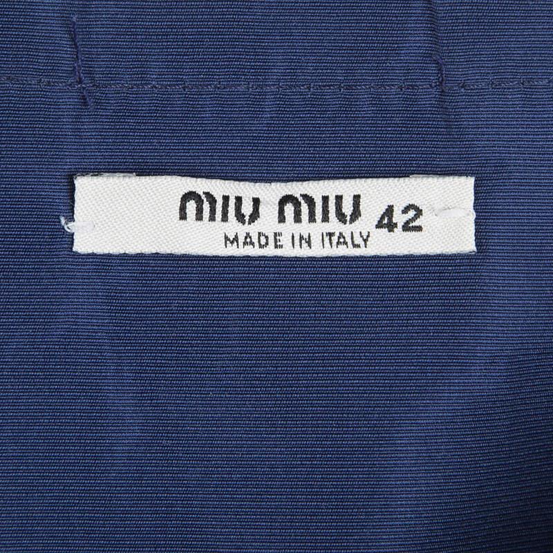 Miu Miu Blue Pleated Skirt M In Good Condition For Sale In Dubai, Al Qouz 2