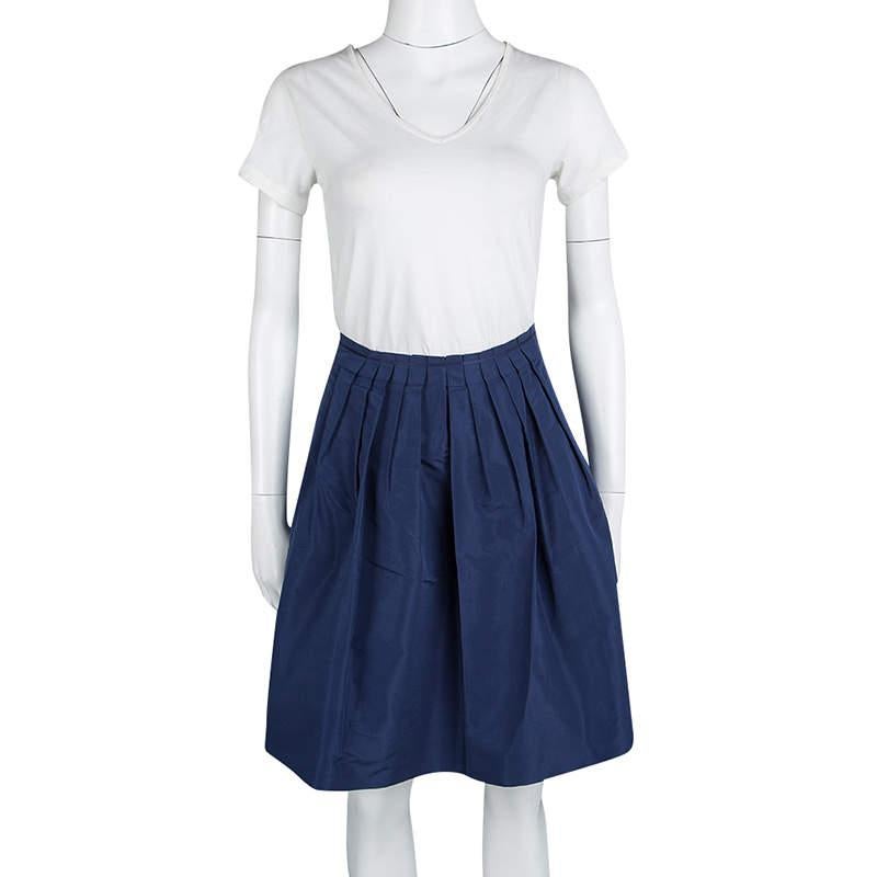 Miu Miu Blue Pleated Skirt M For Sale 1