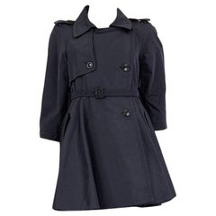 MIU MIU polyester bleu DOUBLE BREASTED Trench Coat Jacket 42 M