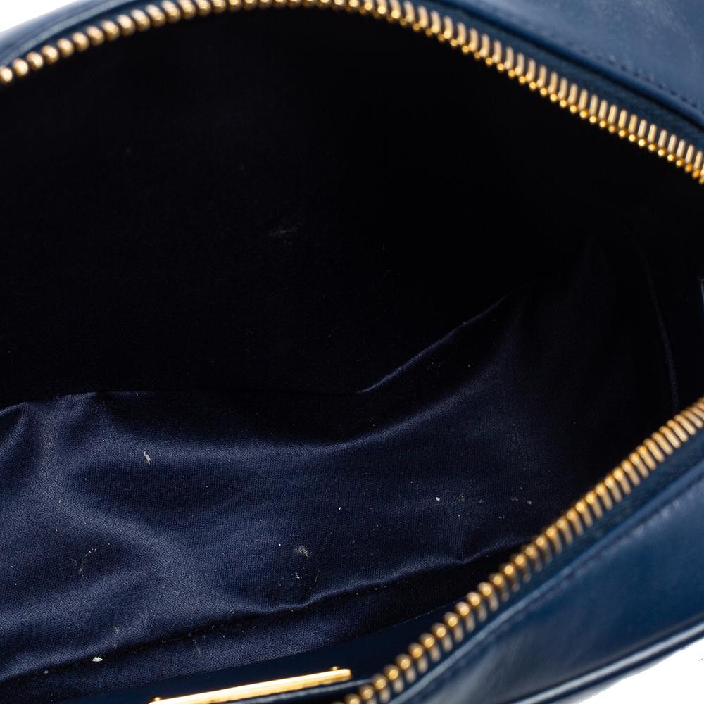 Women's Miu Miu Blue Quilted Leather Bandoliera Crossbody Bag