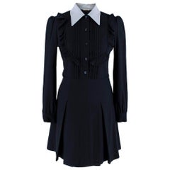 Miu Miu Blue Ruffles Shirt Dress - Size US 0-2