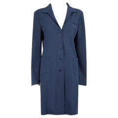 Miu Miu Blue Single Breast Mid-Length Coat Size L